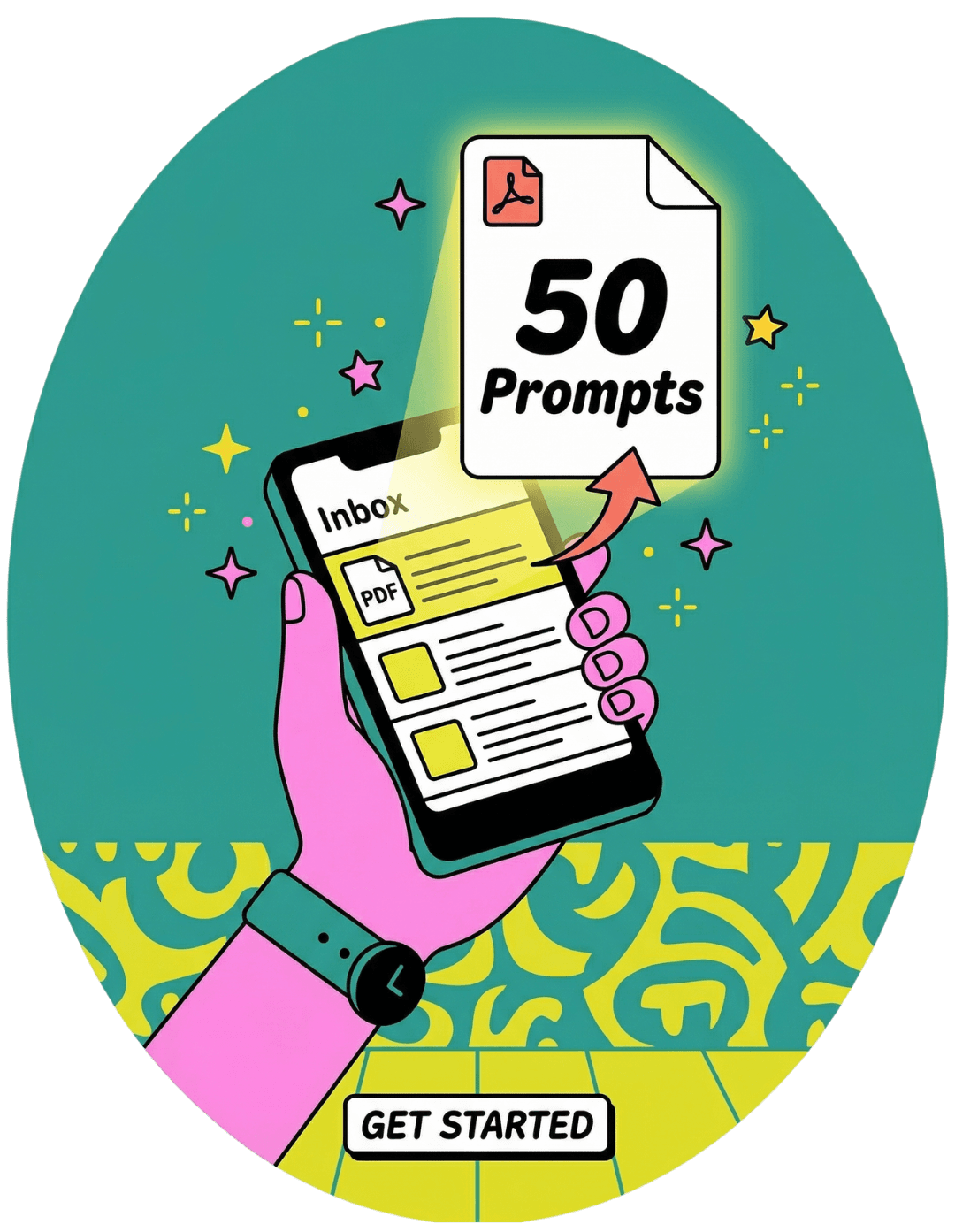 50 free prompts PDF on phone