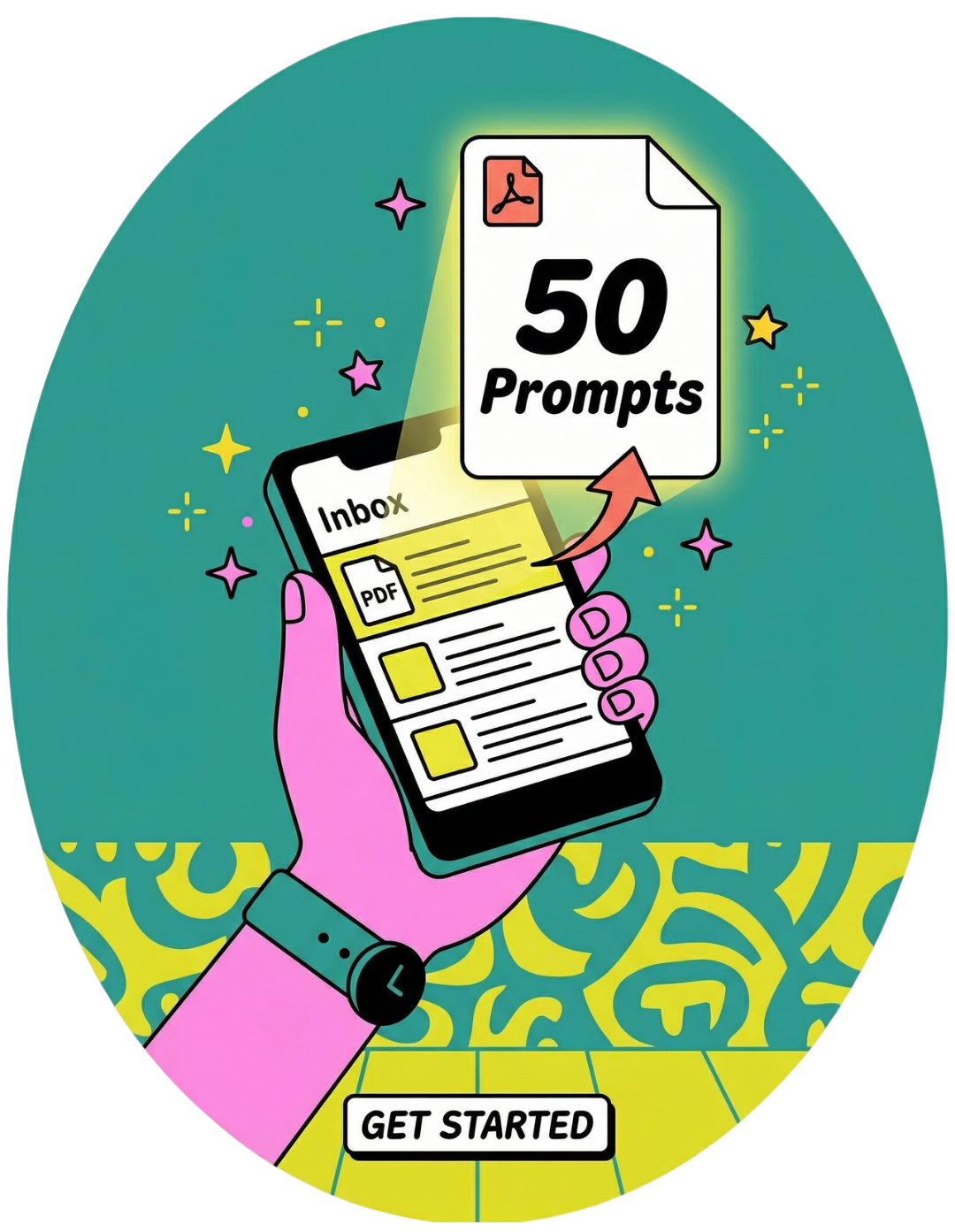 50 free prompts PDF on phone