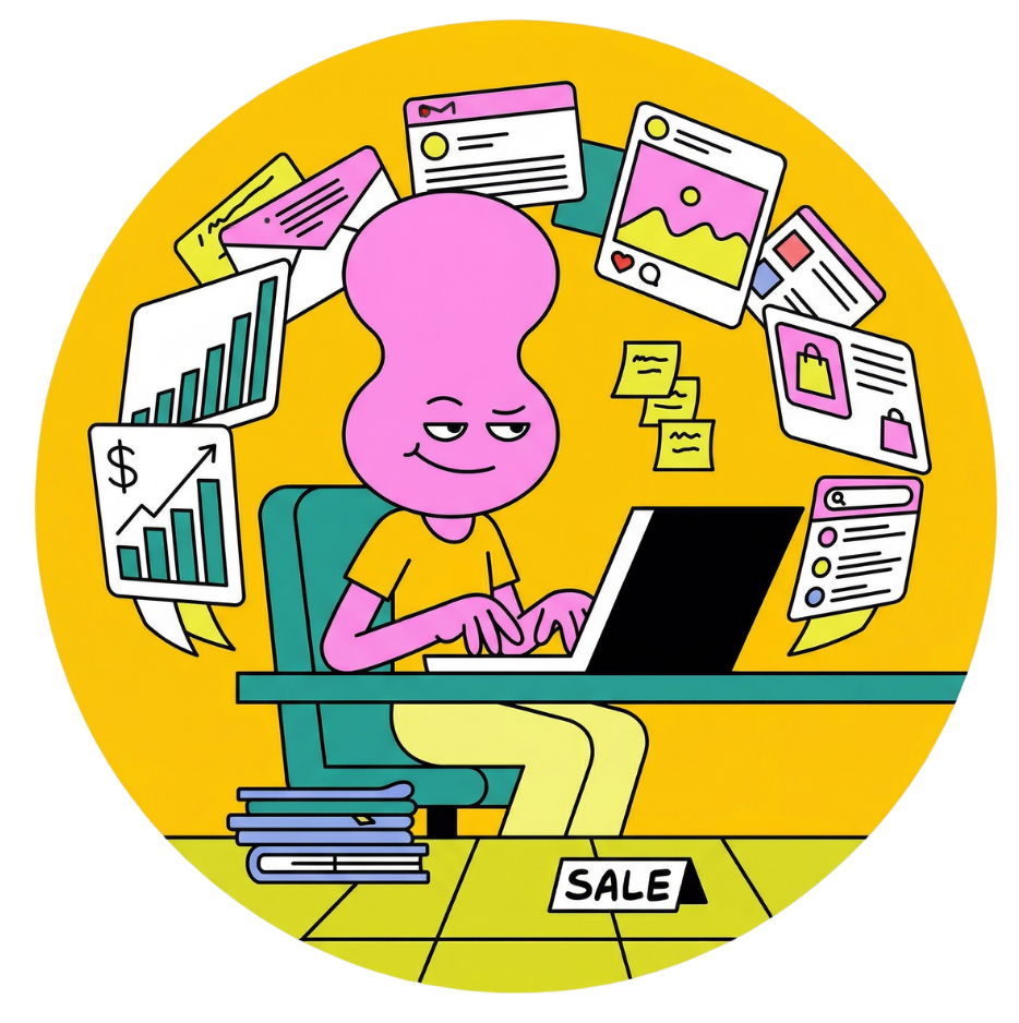 Marketer creating high-converting ads